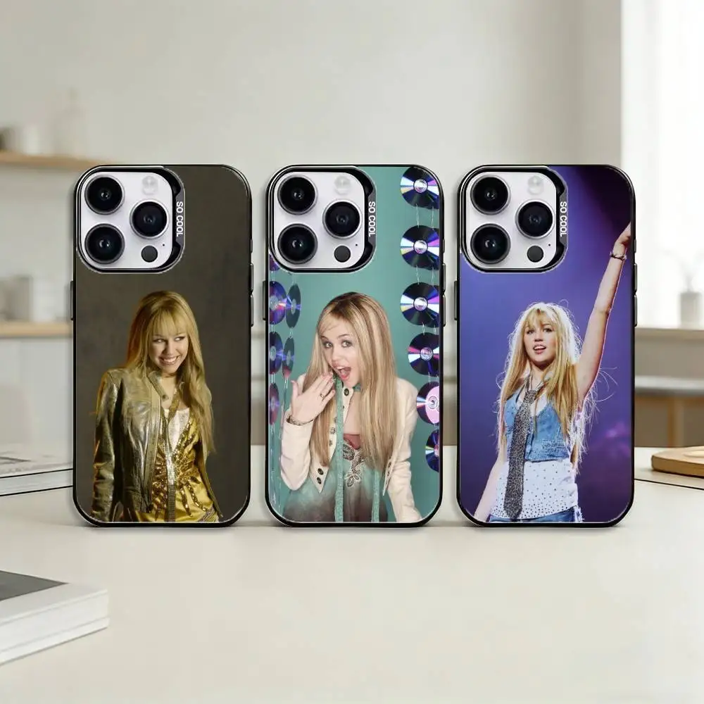 

H-Hannah M-Montana Phone Case Color Silver Shell For IPhone 17 16 15 14 13 12 11 Pro Max Plus