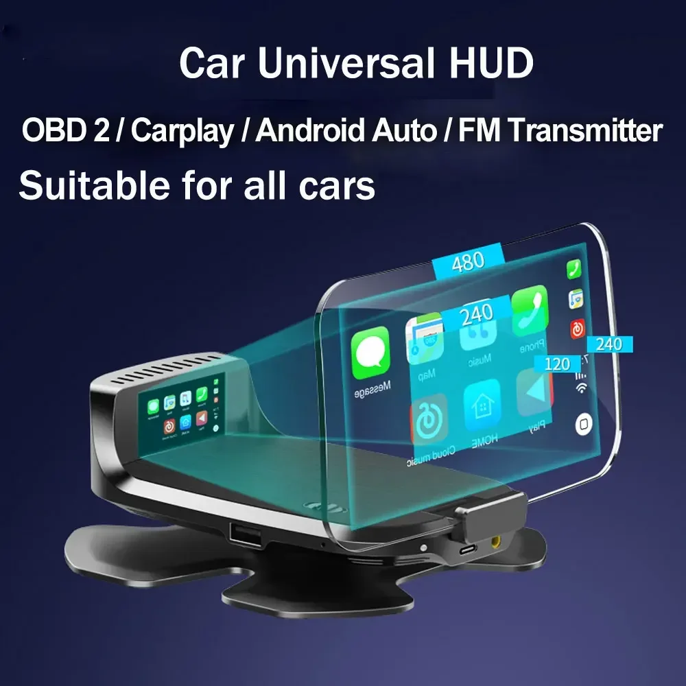 

HUD Head Up Display Car-styling CarPlay Navigation OBD2 Universal Auto