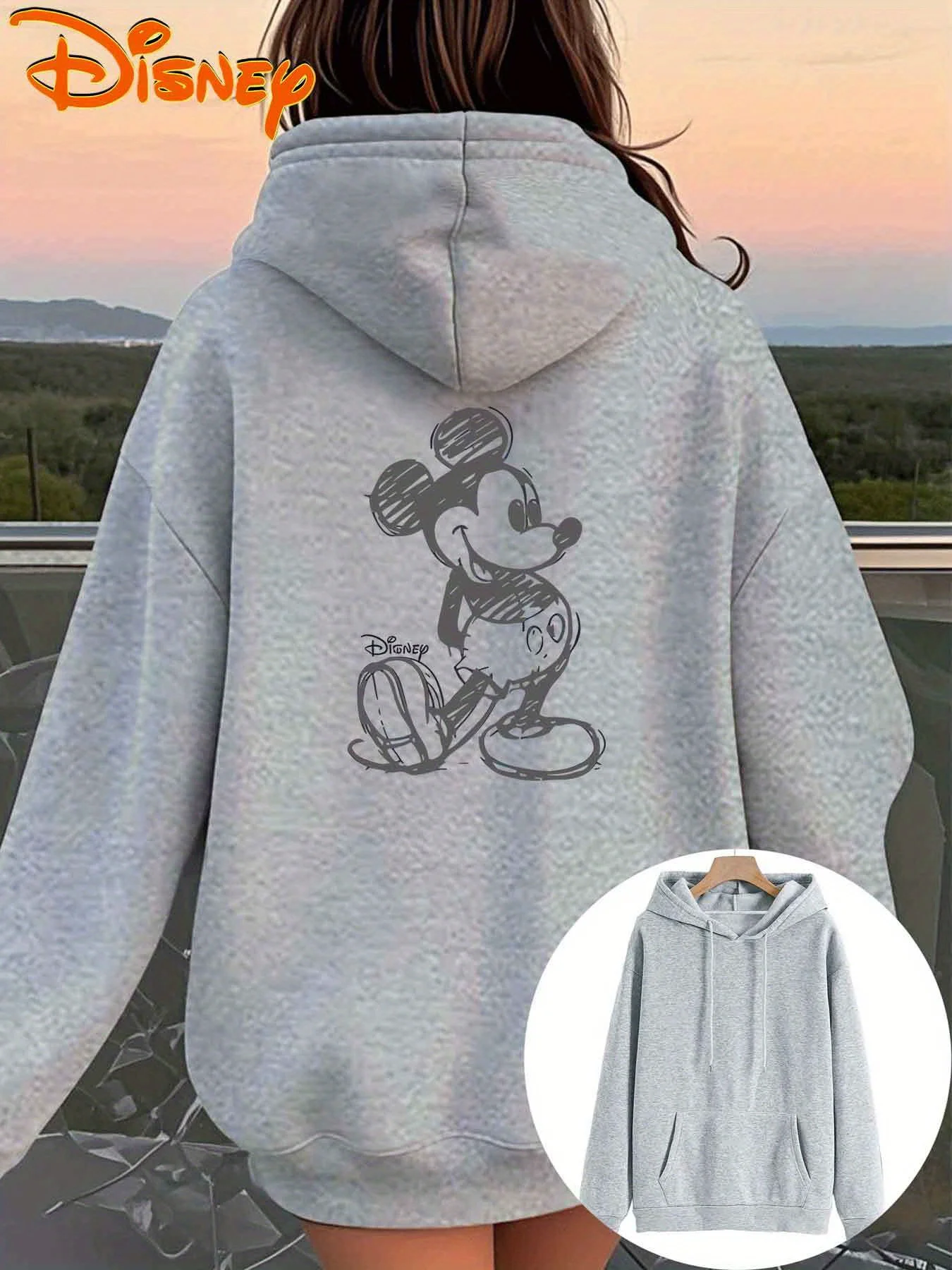 

Женские толстовки с Микки Маусом Disney, модная уличная одежда большого размера, толстовки унисекс, осенне-зимние флисовые повседневные универсальные