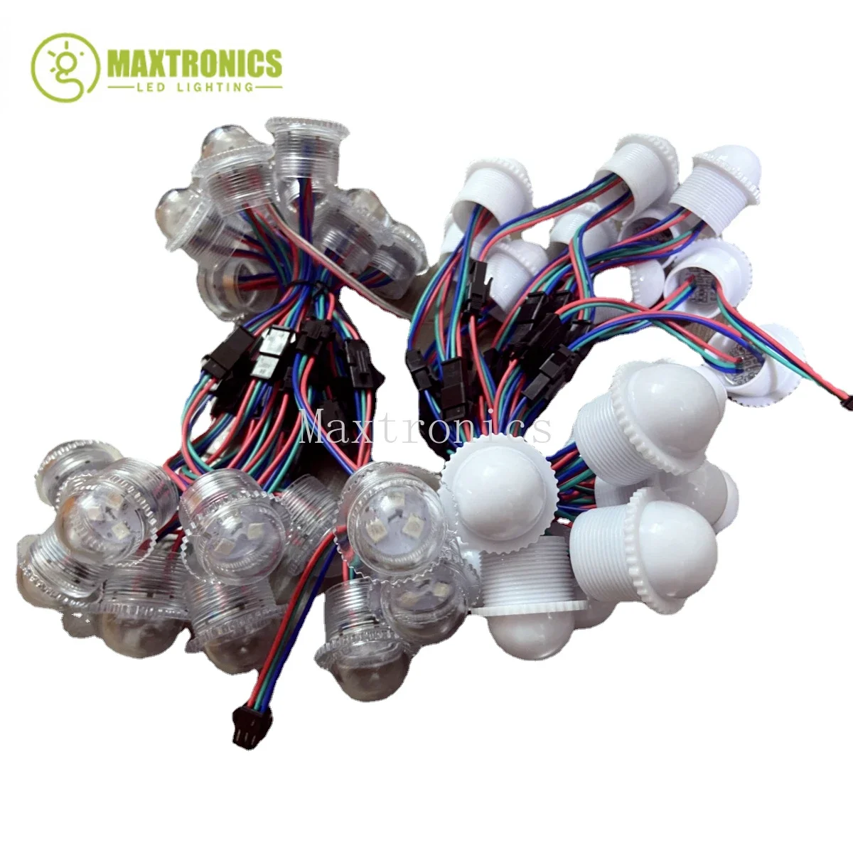 10/30pcs DC12V WS2811 26MM Point Light Transparent /Milky Cover RGB Led Module Pixel 3leds Waterproof for Amusement Park Decor