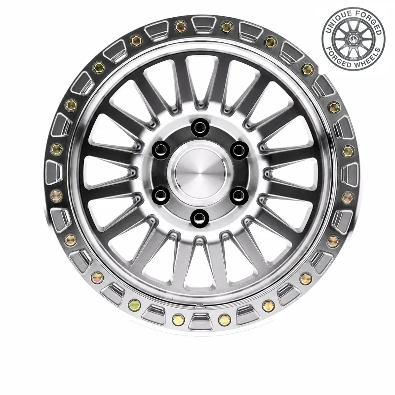 26 Style Polished Silver Beadlock 19 20 22 24 26 Inch PCD 5x127 8x170 6x139.7 Offroad Forged Wheels For Jeep For Land Rover For