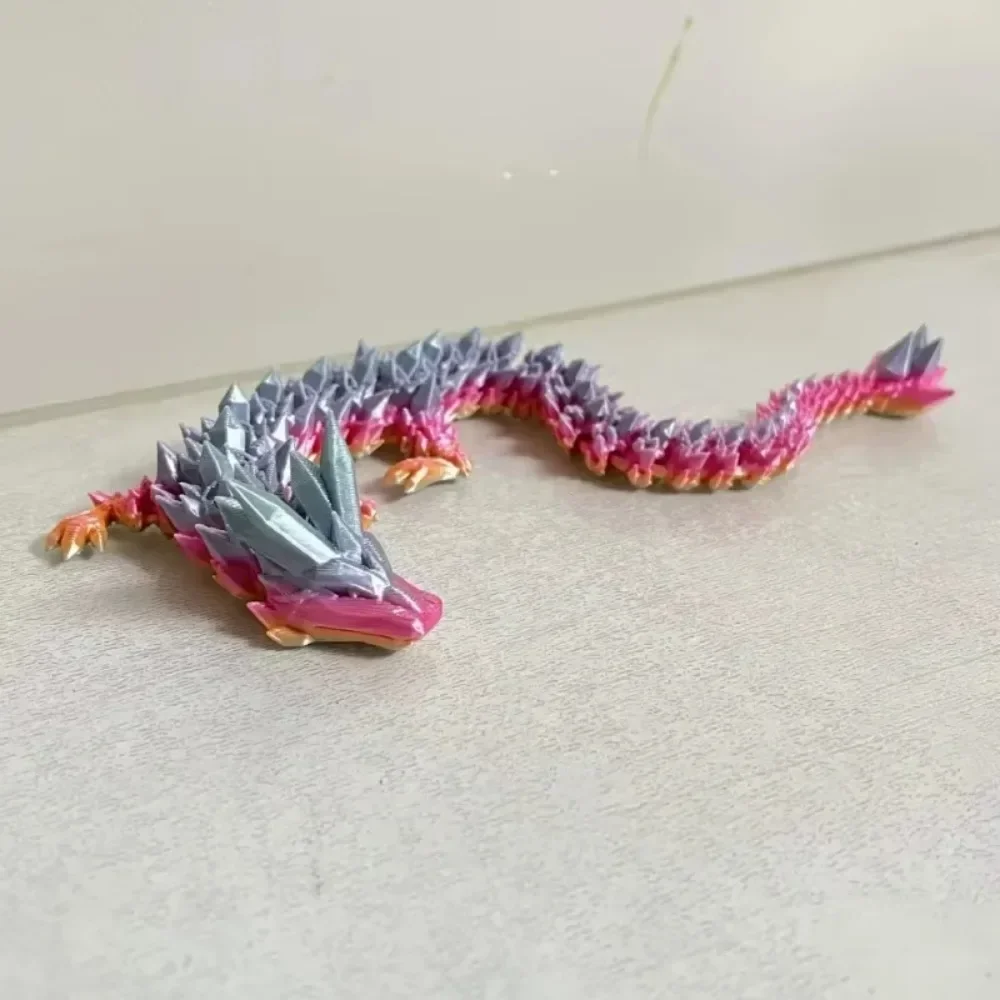 2025 3D Printed Gem Dragon Crystal Fidget Toy Rotatable Articulated Dragon Egg Ideal Gift Kids with ADHD Perfect for Birthdays image 3