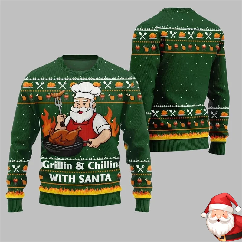 

Ugly Xmas Sweater Long Sleeve, Funny Christmas Crewneck Pullover Gift, for Men Women, Soft Holiday Party Loose Fit Wear