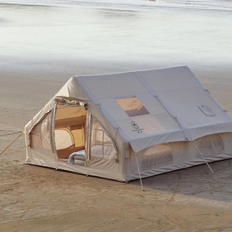 سميكة في الهواء الطلق المحمولة مقاوم للماء خيام قابلة للنفخ التخييم مساحة كبيرة طوي خيام قابلة للنفخ مخيم خيمة معدات السفر #6