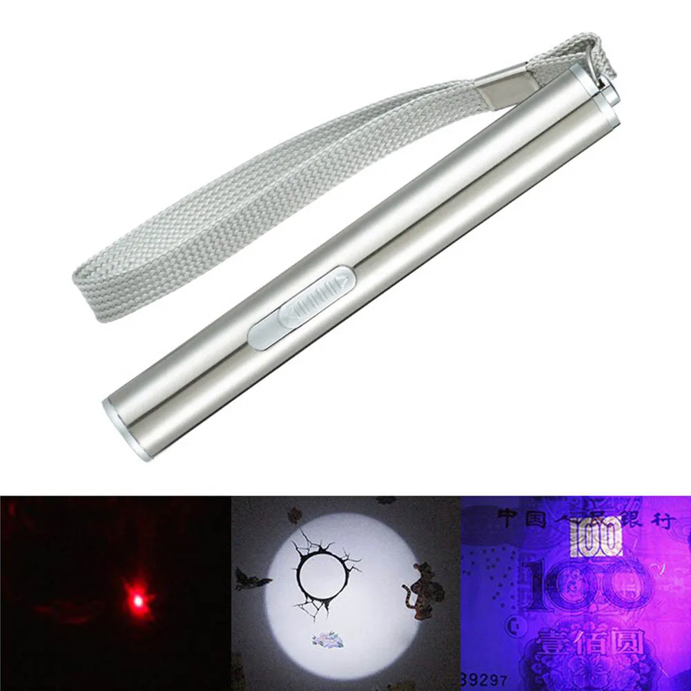 LED ultrafioletowy latarka medyczna latarka przenośna wielofunkcyjna Mini kieszeń latarka Penlight oświetlenie latarka o dużej mocy