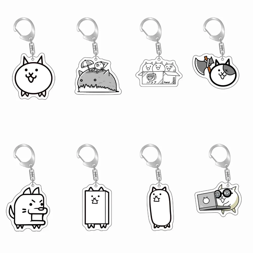 Game Battle Cats Wiki 6cm Acrylic Keychain Cute&quirky Backpack Ornamentation Accessories Gift Birthday Presents