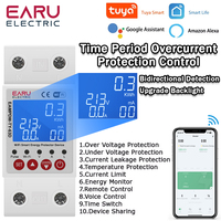 2P Tuya Smart WiFi Circuit Breaker Switch Bi-Directional Energy Meter Timer Measuring Earth Leakage Over Under Voltage Protector