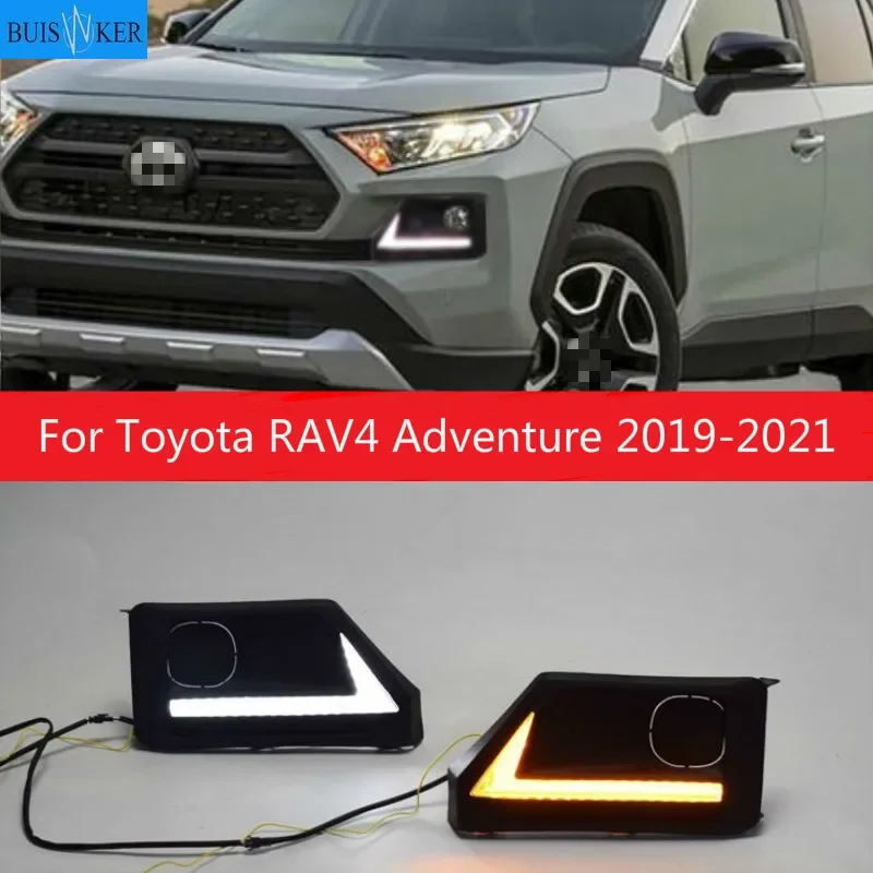 

LED DRL Day Light for Toyota RAV4 Adventure 2019-2021 Daytime Running Light Fog Lamp with Dynamic Sequential Turn Signal