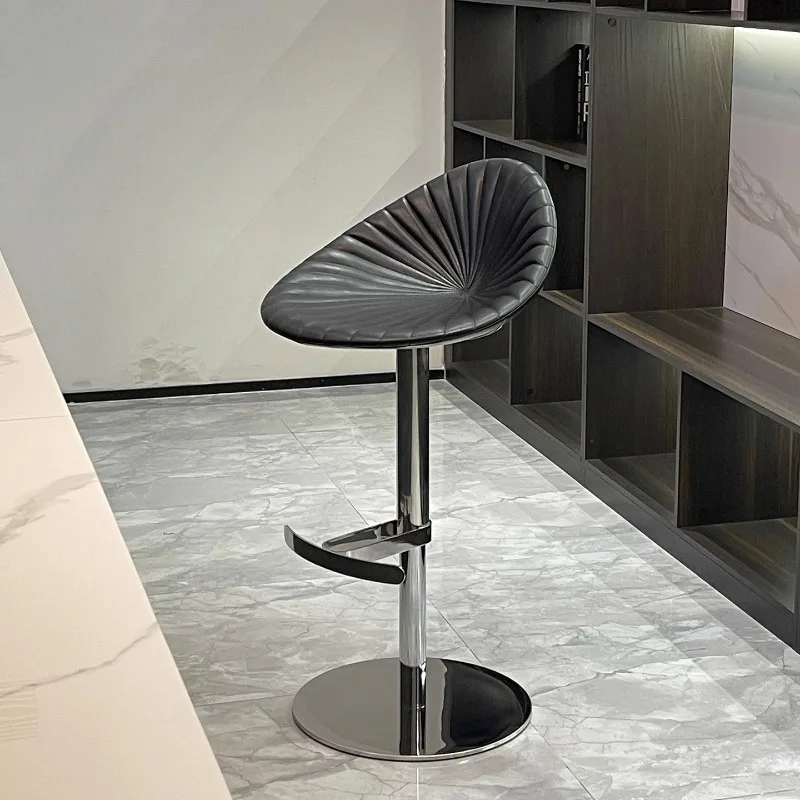 Leather Accent Barstools Balcony Designer With Back Minimalist Rocking Bar Stools Camping Relaxing Banqueta Unique Furniture
