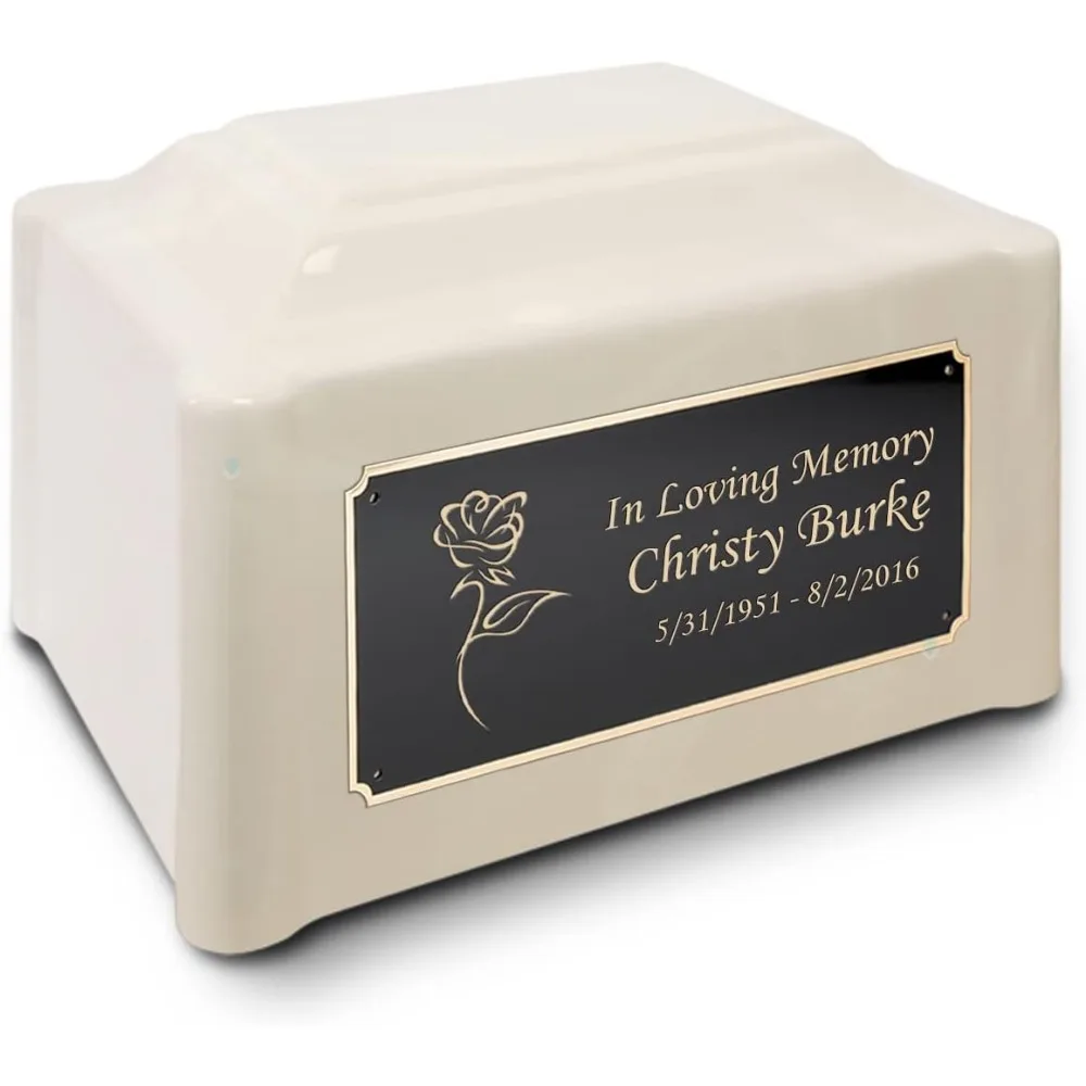 جرة حرق مخصصة للبالغين منقوشة من الرخام المزروع بتصميم الورد - تحية الورد الصيفي