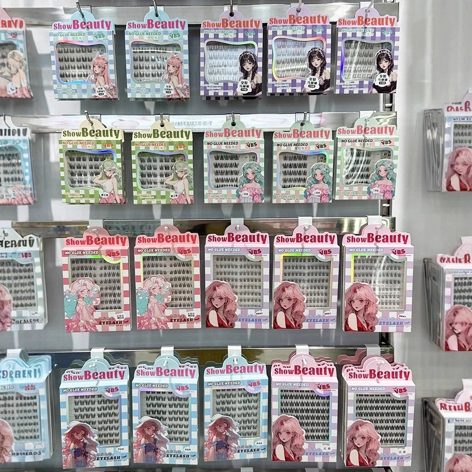 No Glue Self Adhesive False Eyelashes Dramatic Volume Natural Wispy Winged Fox Eye Manga Style Fluffy Cat Eye Lashes