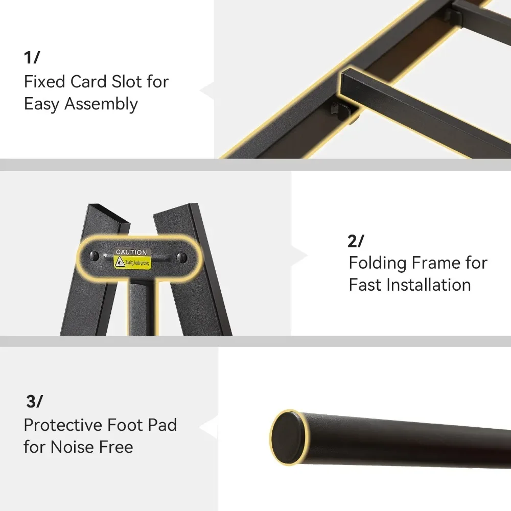 Full Size Beds Frame, Metal Beds Frame Full with 12'' Under Bed Storage, Metal Platform Bed with Headboard & Footboardd