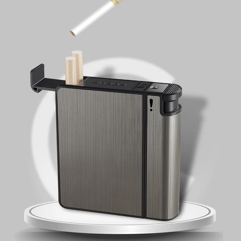 20 Sticks Cigarette Case Metal Portable Automatic Cigarette Box Cigarette Holder Case Not Lighter Gadget For Men Christmas Gifts