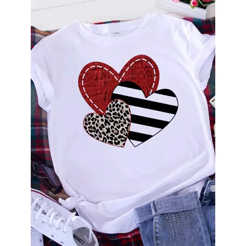 2026 Brave Soul L American Retro Letters Love White T-shirt Women Short Sleeve Round Neck Loose Large Size Casual Top Oversized
