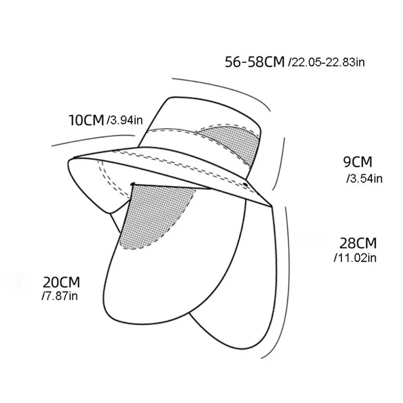Sun Hat For Men, Solid Color Sun Hat Shawl Hat Neck Protection Breathable Outdoor Mountaineering And Fishing Hat image 6