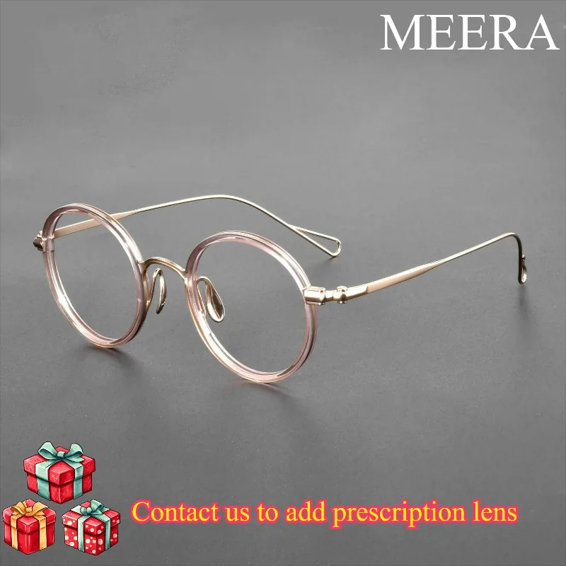 

U162 Pure Titanium Glasses Frame for Men Retro Round Prescription Eyeglasses frames Myopia Optical male Eyewear