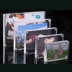 8.2-15cm Transparent Photo Frame Acrylic Magnetic Photocard Holder Photo Protector Poster Display Stand Picture Acrylic Christm