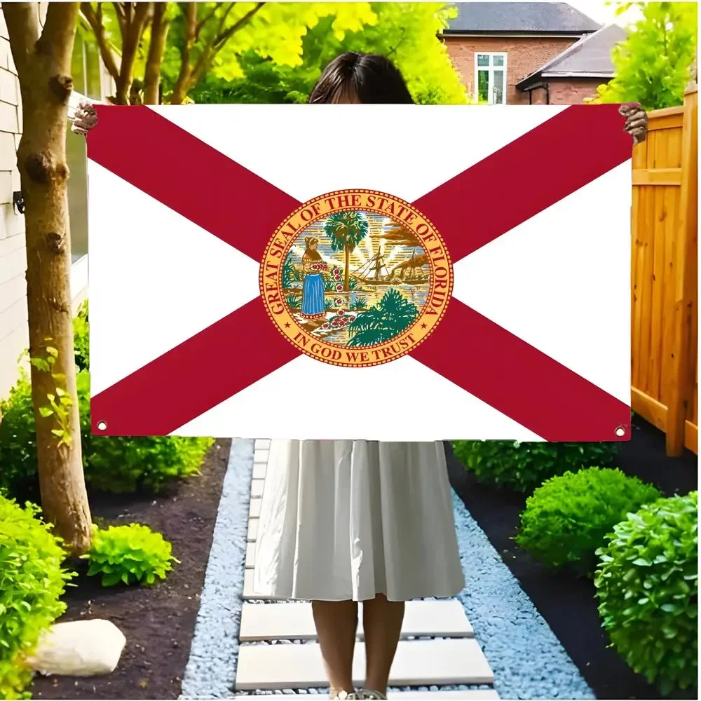 Florida Flags Borderless four-ring ornament indoor outdoor decoration effortless to hang