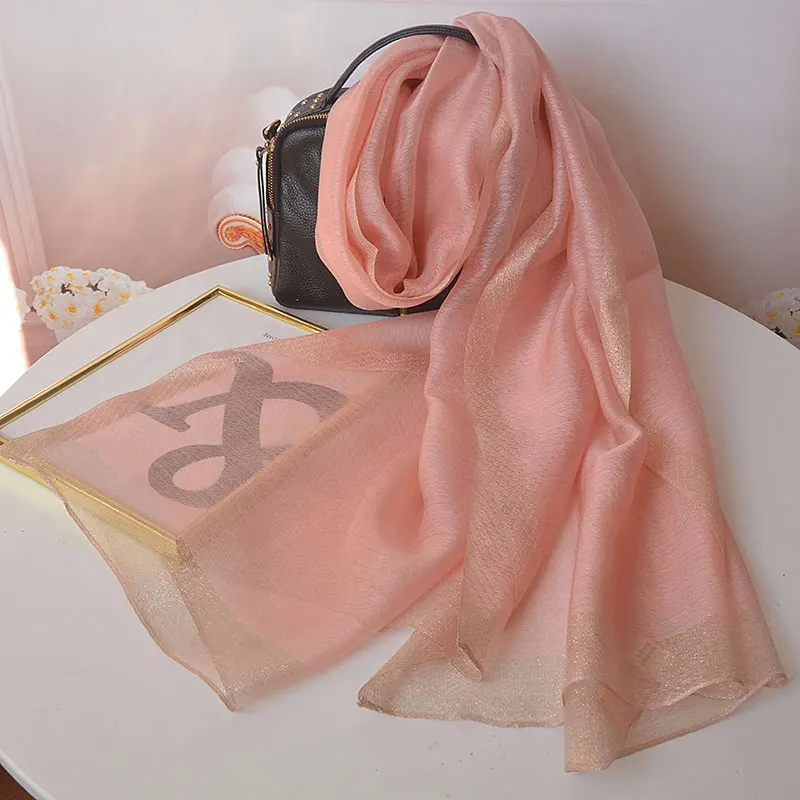 

Monochrome Silk Shawls for Women Luxury Brand Fashion Scarves Summer Scarves for Lady Bandanas Foulard Hijab Muffler Pareo