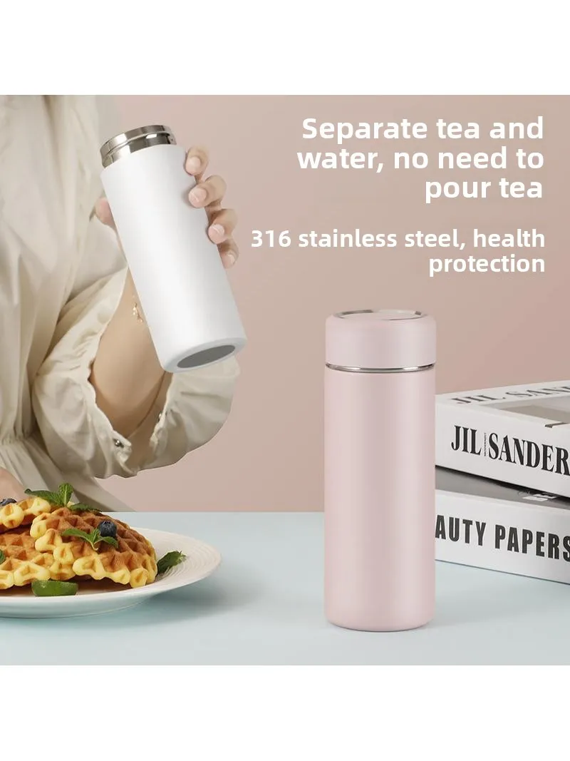 

Дорожная чашка для заваривания чая из нержавеющей стали, портативная женская универсальная милая изолированная кружка, роскошная прямая чашка для тела, 300 мл