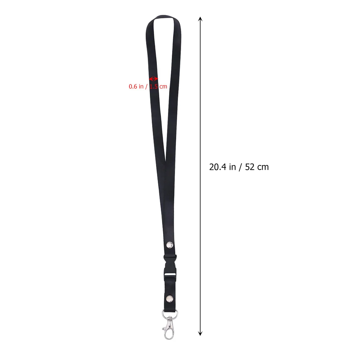 3Pcs Lanyard with Clip Polyester Neck Strap for Id Badge Work Card School Brand Holder Detachable Hanging Rope Black 1.5cm