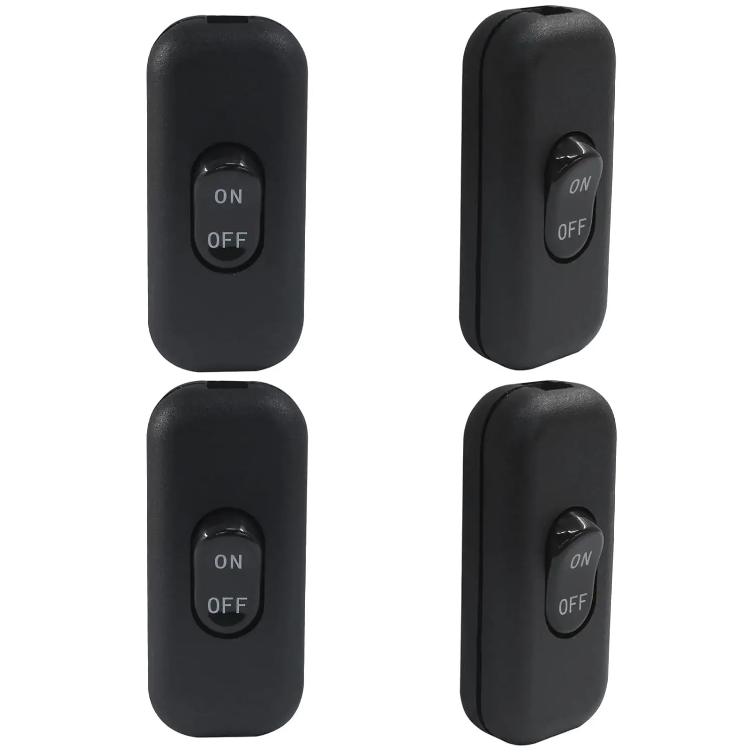 4pcs Inline Cord Switch AC 250V 6A On/Off Lamp Control Button Appliance Rocker Table Lamp Desk LED Lights