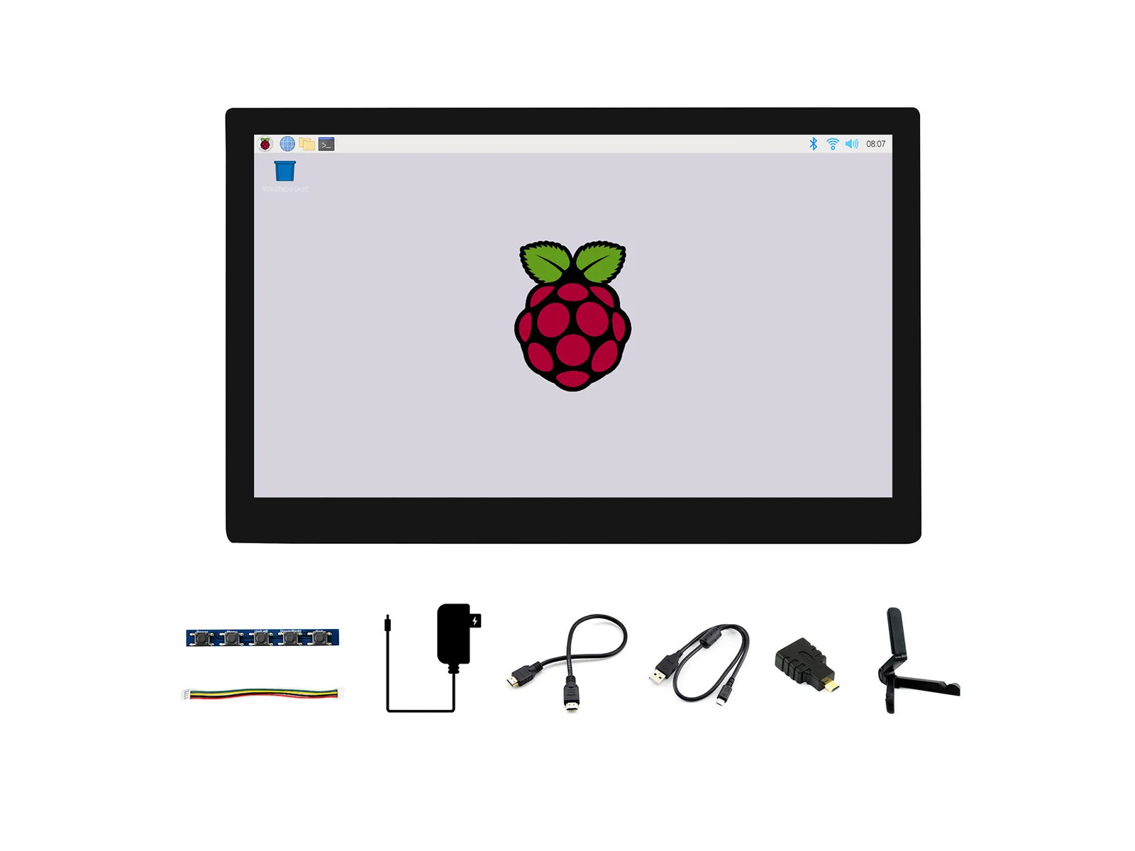 Écran QLED Quantum Dot Waveshare 10,1 pouces, 500cd/ ㎡ , Tactile 10 points, 1280 × 720 prend en charge toutes les versions du Raspberry Pi