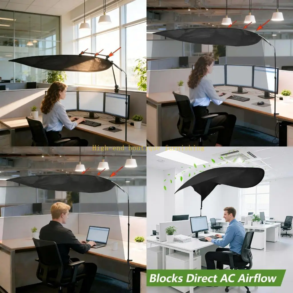 

L9NB Black Workplace Partition Barrier Crafted From Durable Polyester Fabric 156x96cm