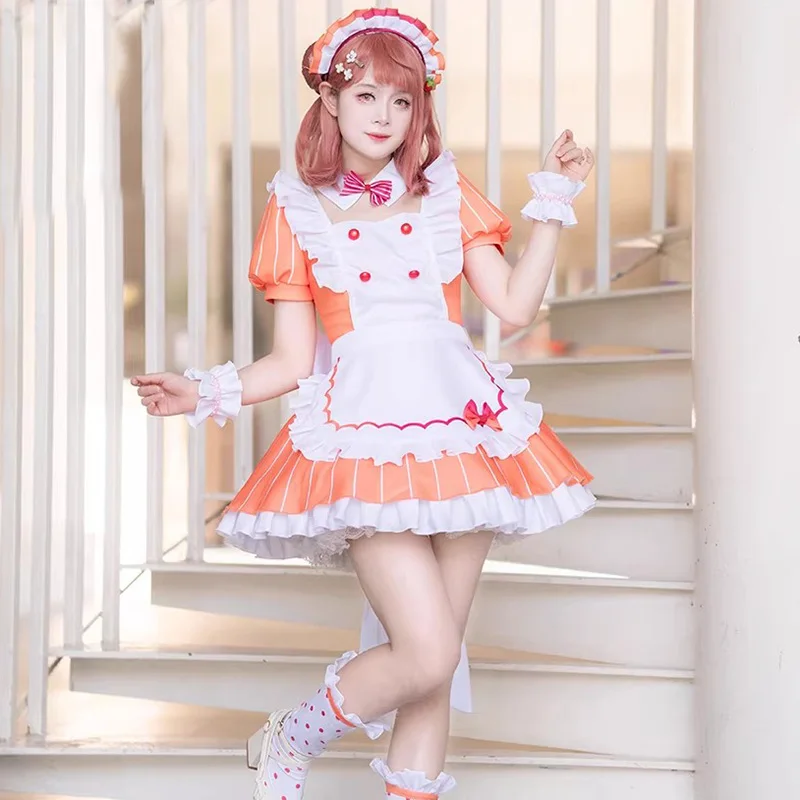

Anime LoveLive AiScReam Cosplay Costume Uehara Ayumu Maid Dress Full Set