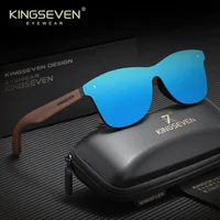 KINGSEVEN gafas de sol de nogal a la moda para hombres y mujeres, gafas protectoras polarizadas UV400 de madera para conducir, viajes al aire libre, gafas clásicas