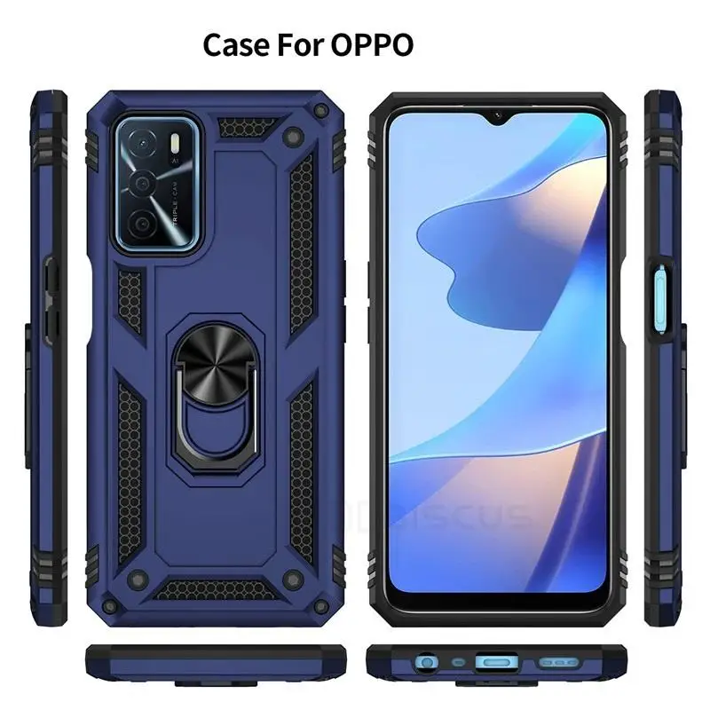 Case For OPPO A96 A36 A54S A16 A74 A94 5G A15 A53 A3S A5S A9 2020 Reno 5 Lite 4 6 Luxury Armor Shockproof Case Silicone PC Cover