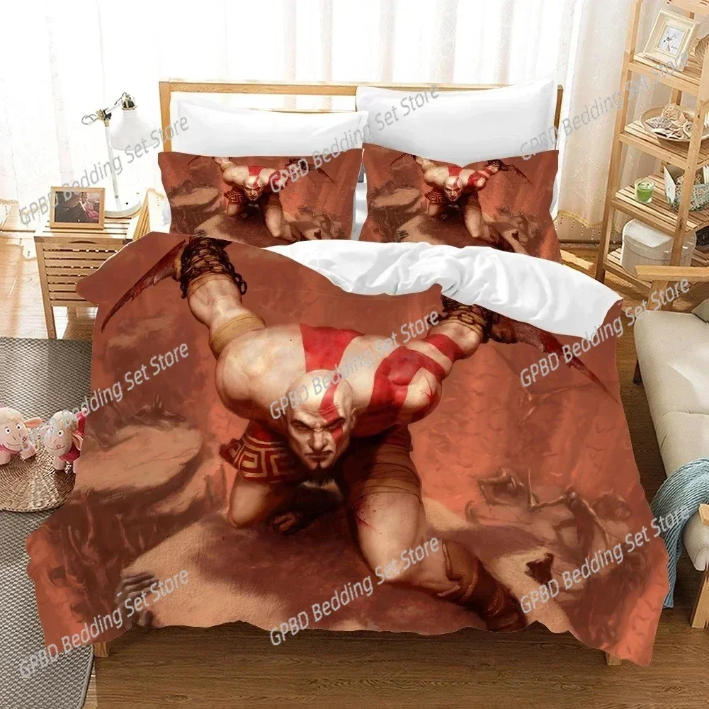 Luxury  New 3D Print Game God of War Bedding Set Duvet Cover Bed Set Quilt Cover Pillowcase Comforter king Queen Bedding Set