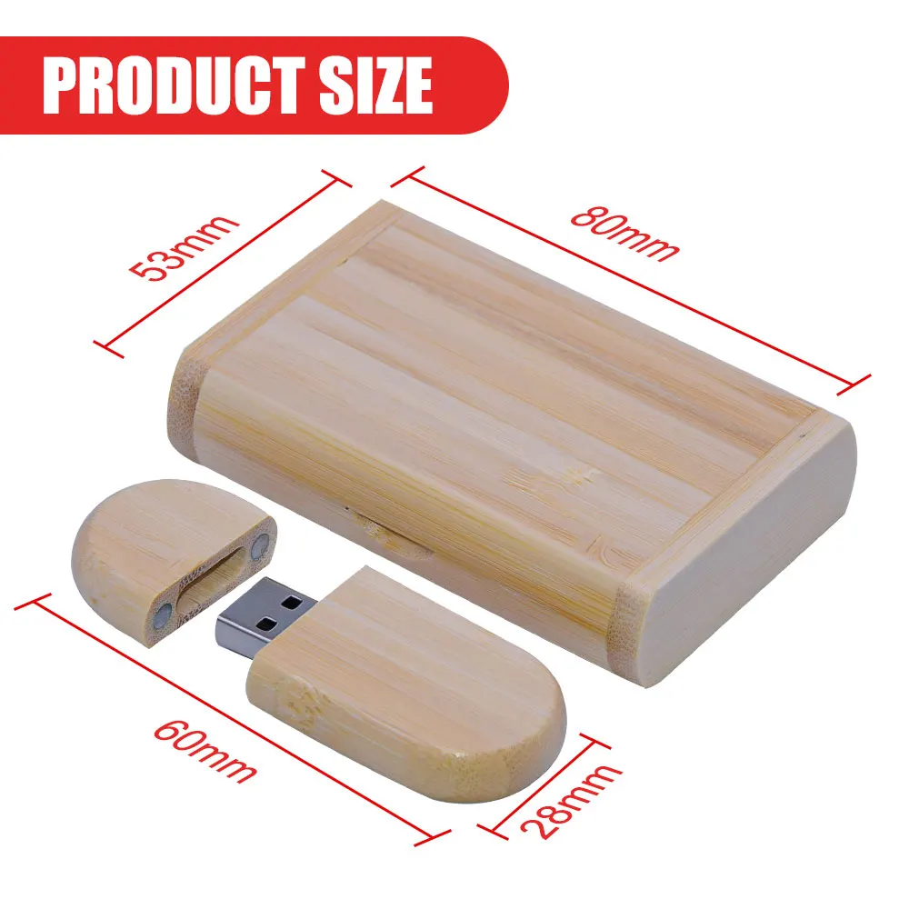 10 Buah/Lot (LOGO Gratis) USB Flash Drive Kayu dengan Kotak Flashdisk 3.0 4GB 8GB 16GB 32GB 64GB 128GB Stik Memori Hadiah Pernikahan