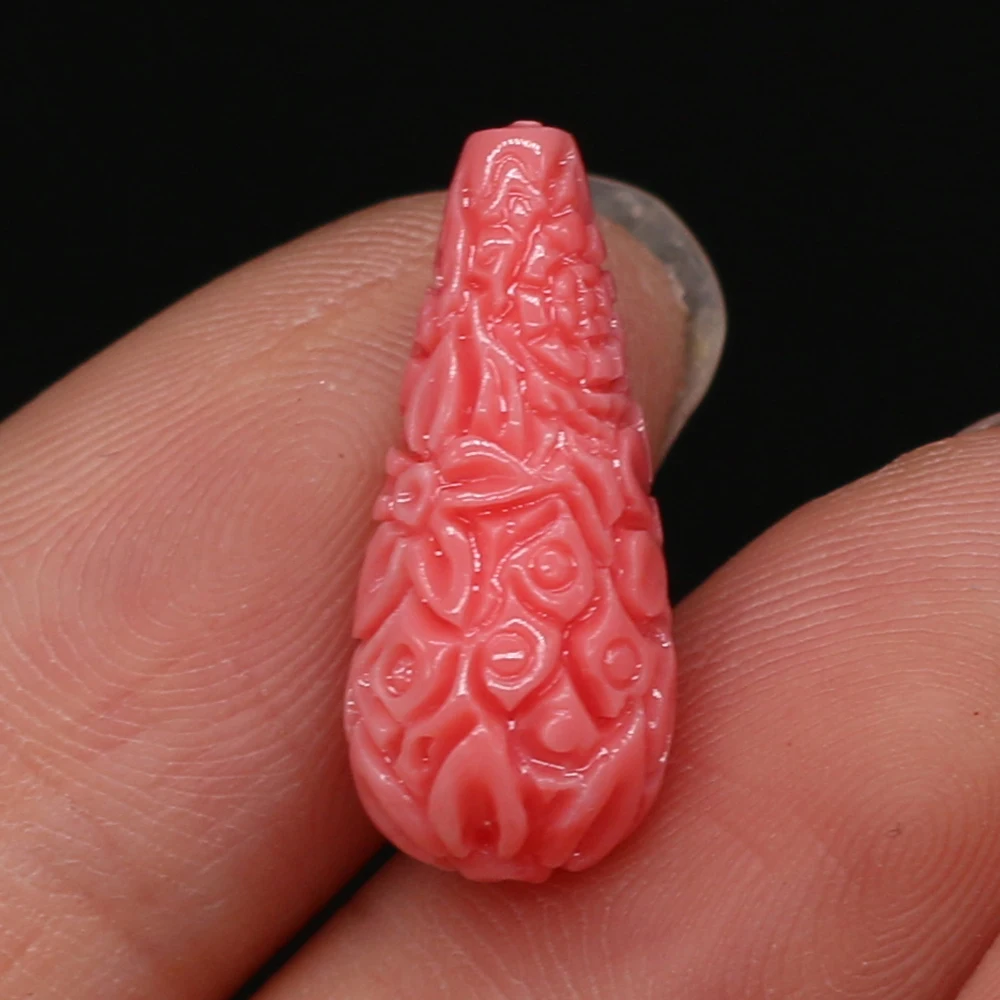 10 قطعة لكمة المرجان الخرز قطرة الماء شكل التوليف المرجان فاصل فضفاض مطرز لصنع المجوهرات ذاتية الصنع قلادة سوار 10x20mm