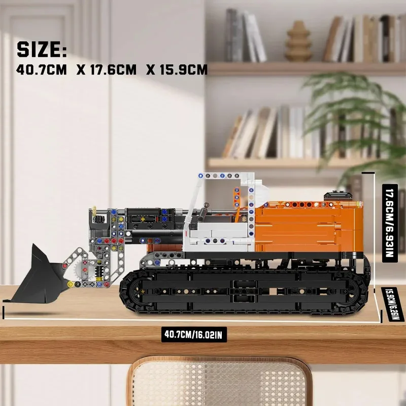 Molde rei 17054 carro técnico brinquedos o rc gopher carregador bloco de construção montagem enginerring caminhão tijolo crianças presente natal