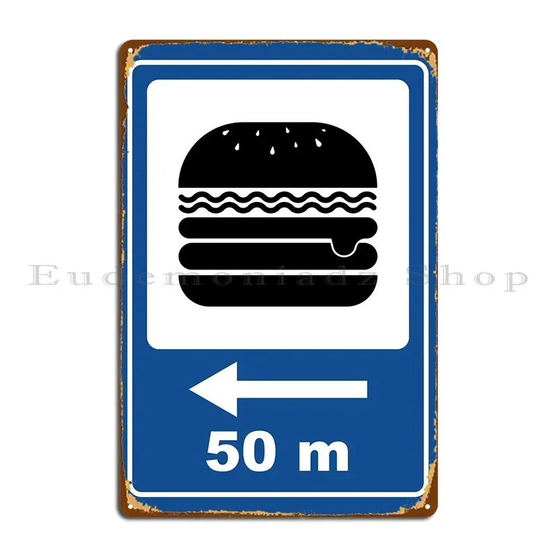 Burger Metal Plaque Poster Customized Wall Plaque Party Party Designing Tin Sign Poster