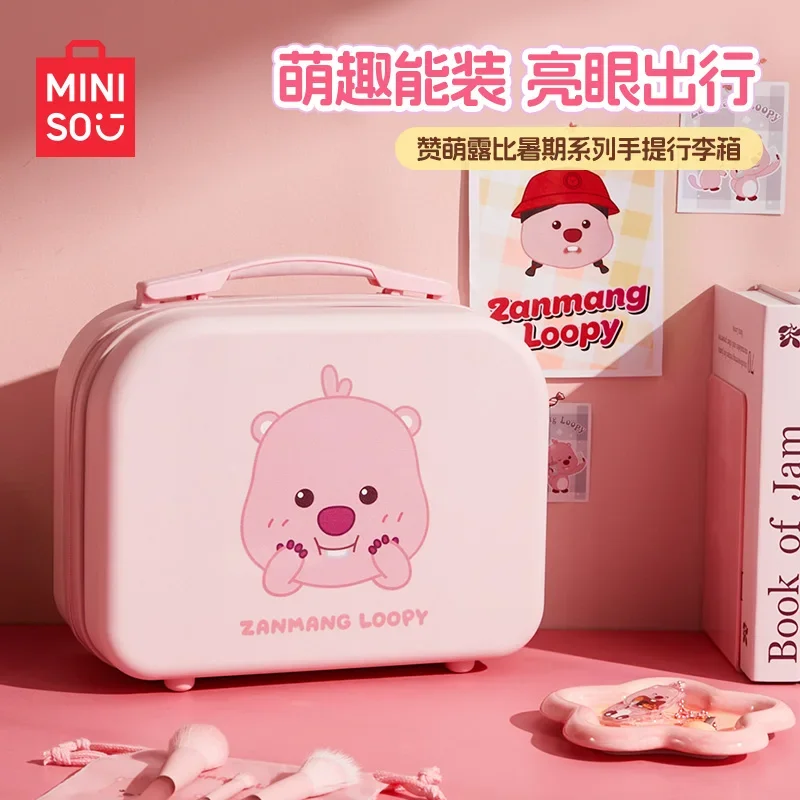 

MINISO 14inch Loopy Hand Luggage Fashion GirlsTravel Suitcase Portable Anime Large Capacity Waterproof Cosmetic Case Gift