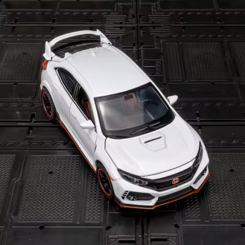 1:32 Honda Civic Type-R alloy car model ornament collection, doors and engine hood, trunk can be opened for children's toys