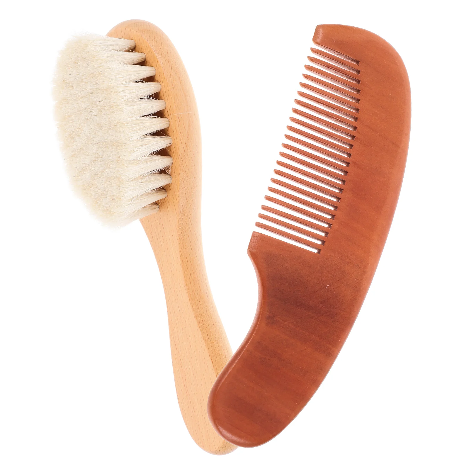 

2Pcs Baby Set Wooden Comb Detangle Hair Wooden Combs Kids Bathing Soft Scalp Stimulation Baby Hair Comb Circulation