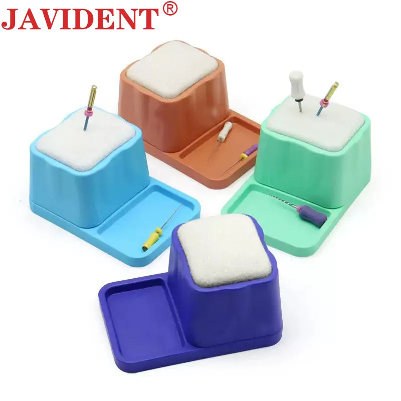 Dental Root Canal File Cleaning Station Replaceable Sponge Storage Box Heat-Resistant Root Canal Files with Base Dental Material