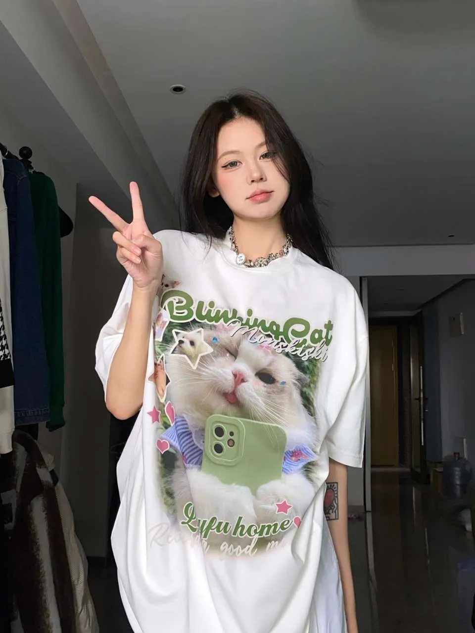 Niche design Female Top Woman clothes 2023 cute cow pattern print short-sleeved T-shirt women's summer new Oversized t-shirt y2k