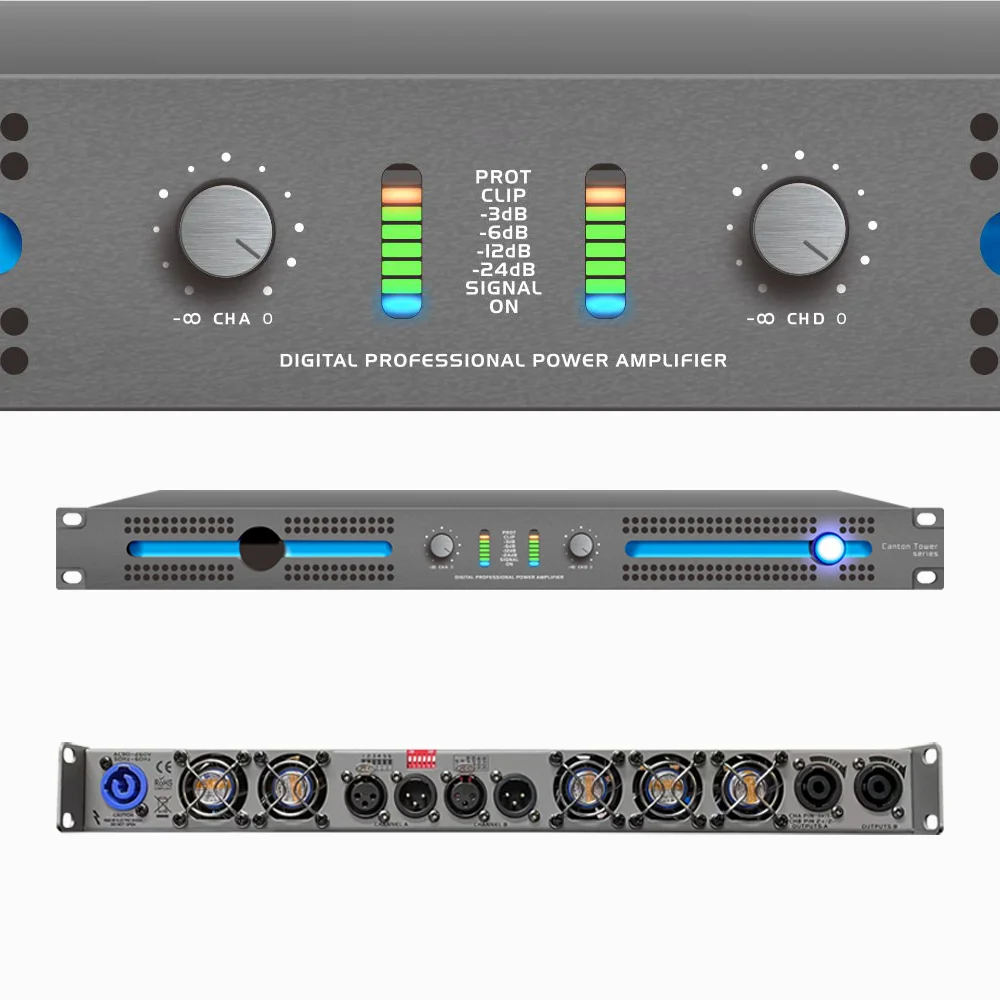 SenMicre-Amplificateur de puissance numérique professionnel CT2.20, 2 canaux, 2x2000W, 8Ohm, 1U Line Array, Subwoofer DJ, Médailles