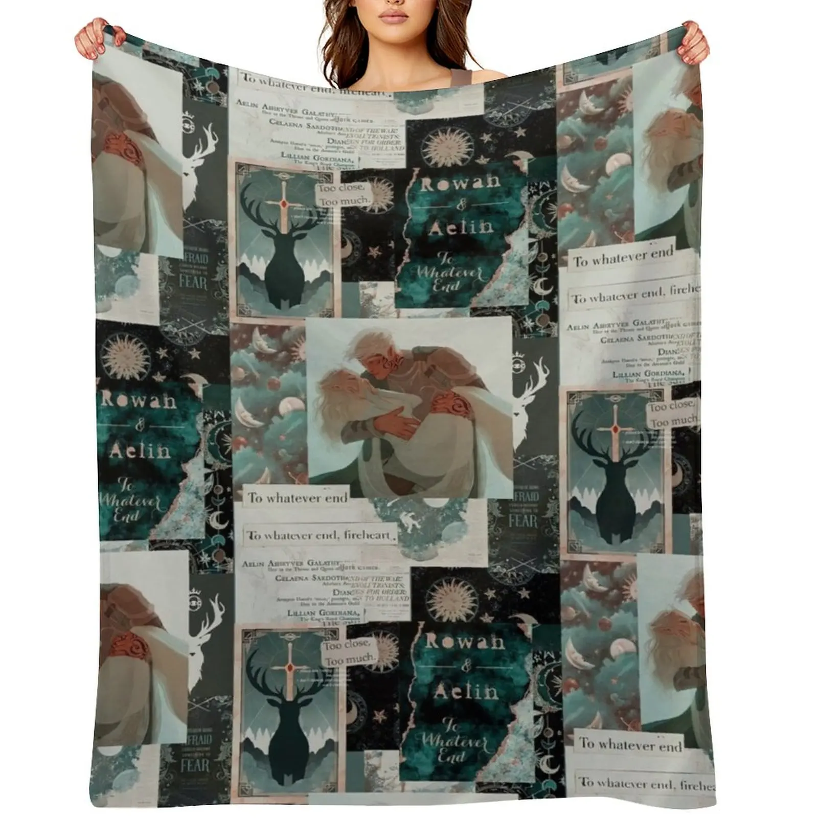 

Throne of glass aelin and rowan Throw Blanket Baby valentine gift ideas Blankets Sofas Of Decoration Quilt Blankets