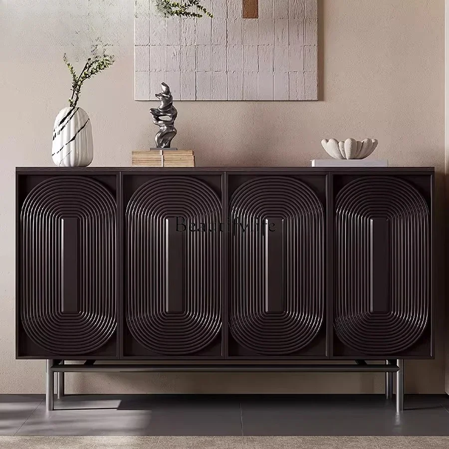 

ld14Italian minimalist black entrance cabinet modern living room dining side cabinet