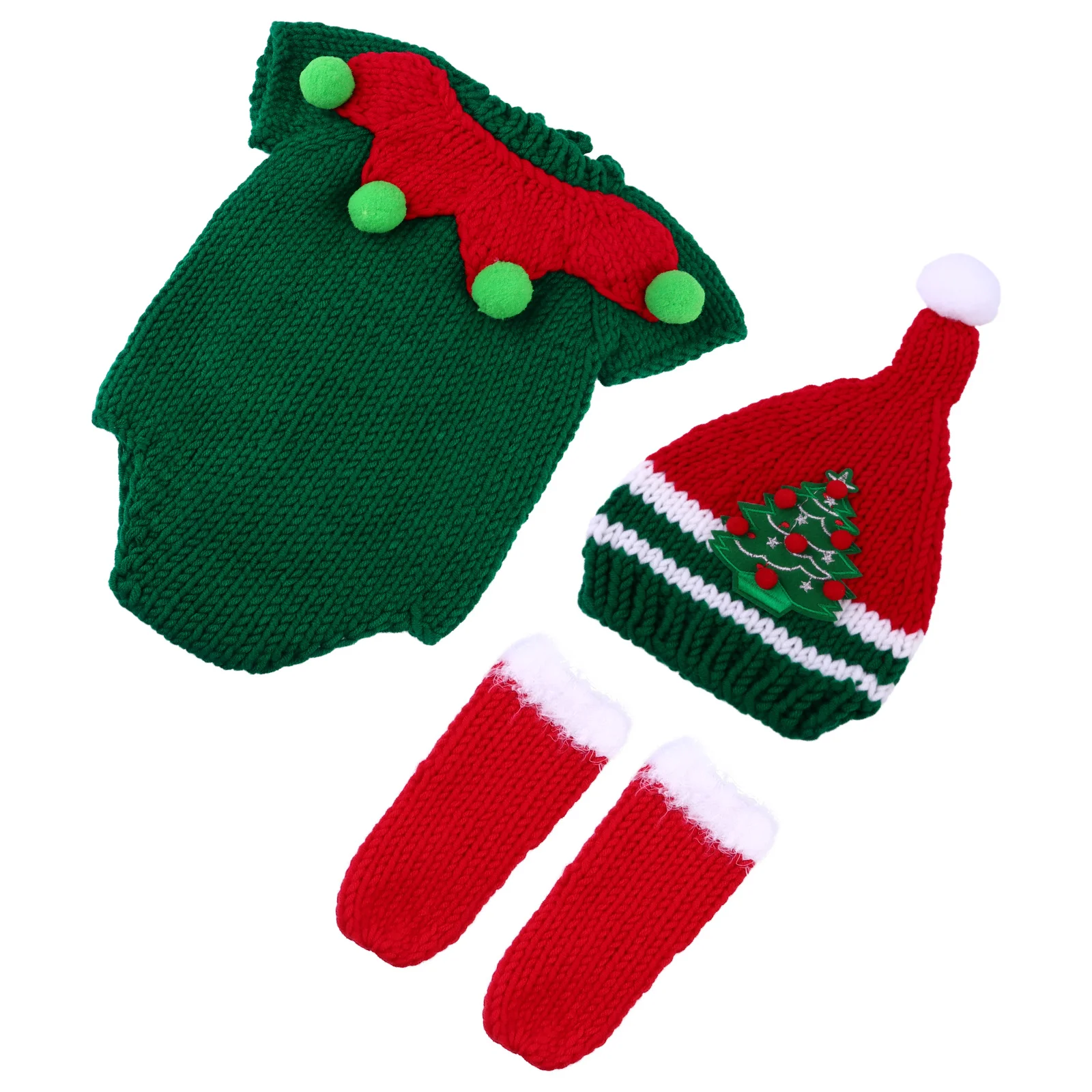 

1Set Newborn Xmas Clothing Cute Santa Claus Outfit Soft Touch Welltailored Accessories Baby Knitted Outfits Christmas Apparel