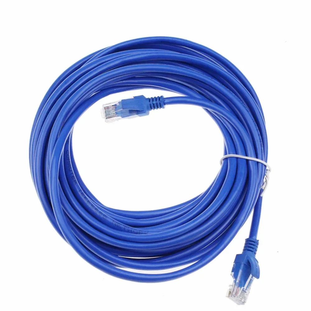 1m 2m 3m 5m 10m 15m Cat 5 CAT5E Flat UTP Ethernet Network Cable RJ45 Patch LAN Cable for Computer Laptop Computer Peripherals