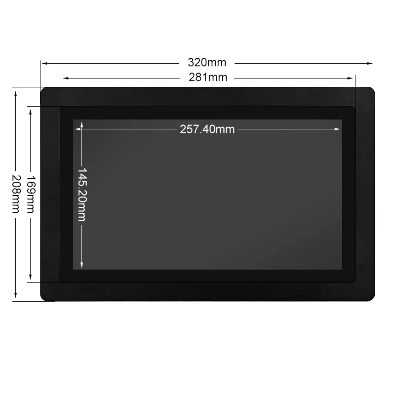 11.6 inch 1366*768 IPS 1920*1080 HD-MI VGA Non touch screen Metal Aluminum TFT Embedded pure flat OEM ODM industrial LCD