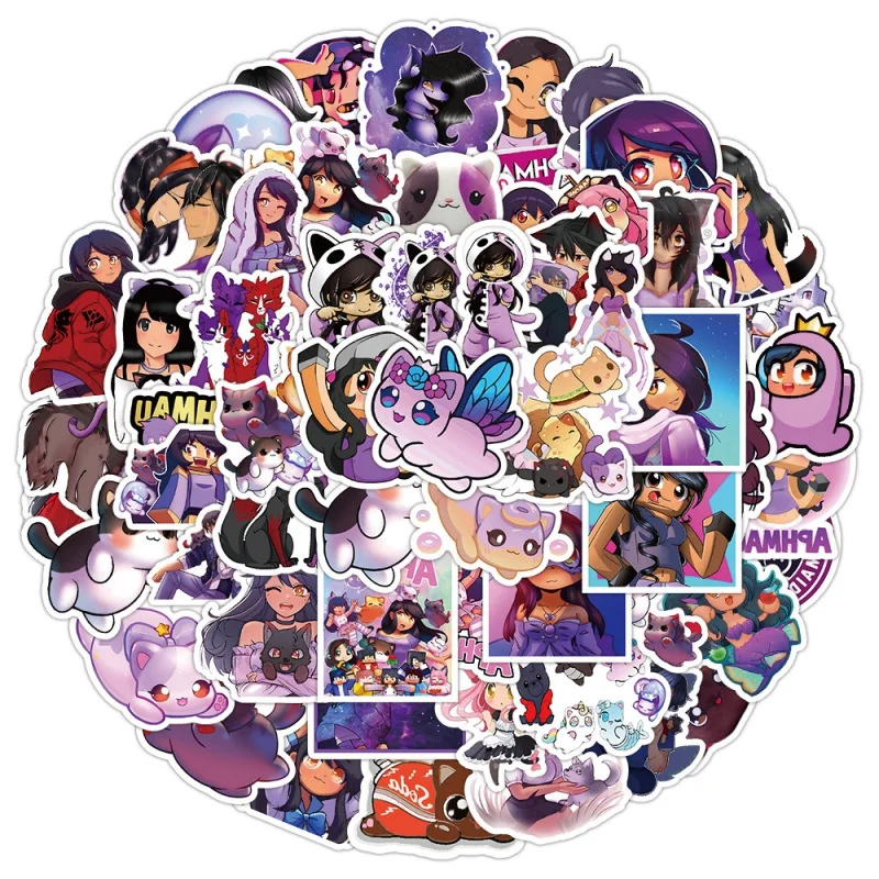 10/25/50Pcs Cool Game Aphmau Cartoon Stickers Graffiti Waterproof Sticker Luggage Suitcase Notebook Laptop Motorbike Kid Gift