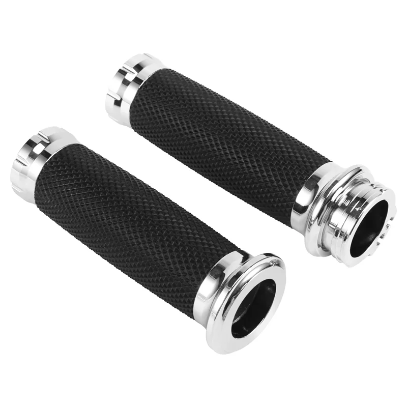 

AEA7-Motorcycle Hand Grips 1 Inch 25Mm Handlebar Grips Rubber For Touring Road King Bobber Cafe Racer
