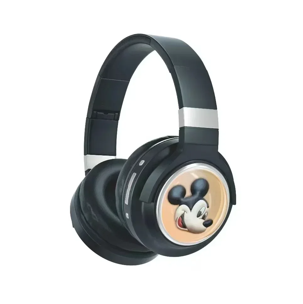 Mickey Mouse Mickey Cartoon Headphones Girls Kawaii Wired Wireless Gaming E-Sports Headphones Comfortable Luminous Stereo Card